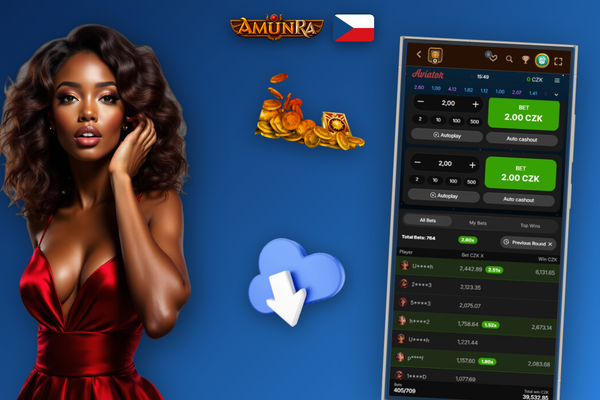 Mobilní telefon s přechodem z demo režimu Aviator na reálný zůstatek v AmunRa Casino