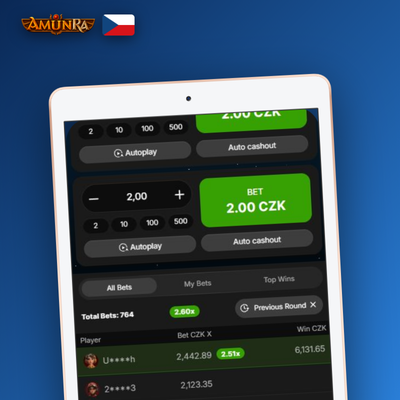 Ikona přehledu posledních násobitelů a statistik kol v AmunRa Casino Aviator