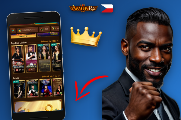 Biometrické přihlášení otiskem prstu do AmunRa Casino mobilní aplikace