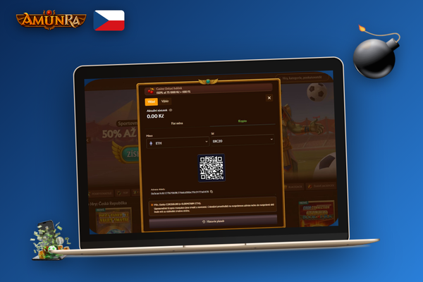 Hráč kontroluje vklad v AmunRa Casino přes chat zákaznické podpory
