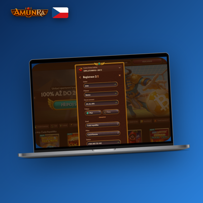 Zadání promo kódu při registraci v AmunRa Casino pro aktivaci uvítacího bonusu